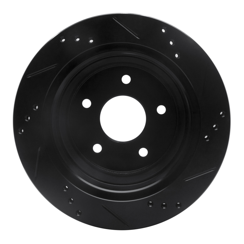 Chevrolet Blazer Brake Rotor (1) - Rear Left - R1 Concepts - Drilled & Slotted - Black - `97-`05